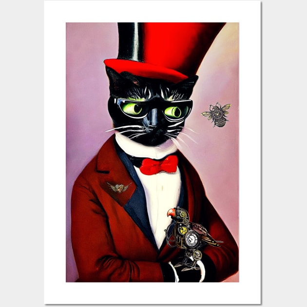 Bartholomew! The Steampunk Cat Wall Art by Black Cat Alley